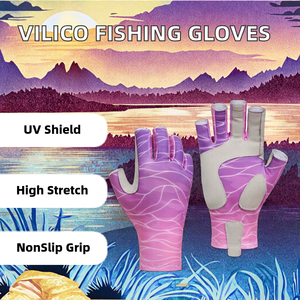 UPF 50+ Fingerless Fishing Gloves Breathable Non Slip Sun Protection Custom Made Boating Outdoor Fishing Gloves - Product Image 6