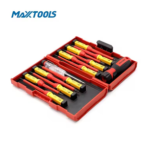 Juego de Destornilladores para <span class=keywords><strong>Electricista</strong></span> de 13 Piezas con Certificación VDE, con Probador de Voltaje, Mango Magnético Aislado, Acero CR-V6150 - Product Image 1