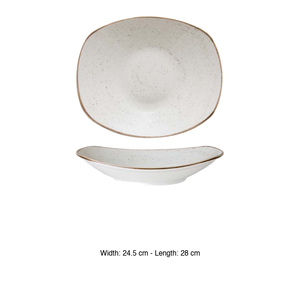 Assiette creuse beige artisanale 28 × 24,5 cm rectangulaire Corona Pp1605723812 - Product Image 3