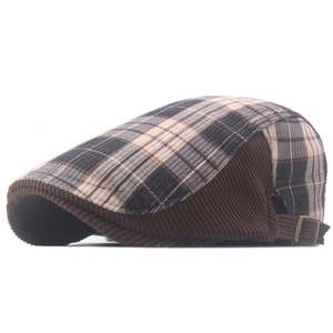 Gorra Newsboy Ajustable de Pana, Gorro Ivy para Hombre, Boina Vintage con Mosaico a Cuadros, Boina Británica de Invierno para Hombre - Product Image 3