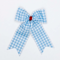 Ensemble de nœuds pour cheveux en gingham faits à la main, avec ruban gros-grain à dentelle festonnée, nœud papillon personnalisé avec initiales pour animaux de compagnie, chiens de petite taille, enfants et filles, vente en gros