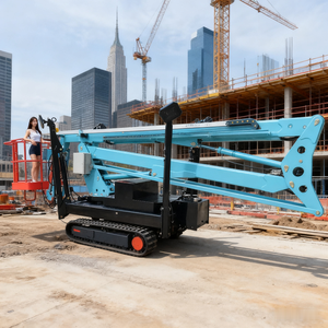 Elevador telescópico hidráulico eléctrico todo terreno de 10-24M, pluma articulada sobre orugas, plataforma de trabajo aéreo de acero con orugas - Product Image 3