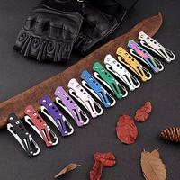 Couteau pliant en acier inoxydable à prix réduit, avec poignée porte-clés, couteau de poche EDC pour la randonnée et le camping, disponible en plusieurs couleurs