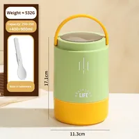 Boîte à lunch à bento portable SUS 304 à 3 compartiments pour adulte avec cuillère réutilisable