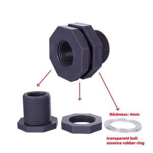Connecteur en PVC de réservoir d'eau avec joint en caoutchouc filetage femelle joint de baril d'eau adaptateur de bassin d'aquarium - Product Image 3