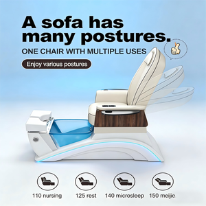 Sillón de Pedicura Rosa Personalizado de Moda con Masaje de Pies, Sillón de Spa para Pies Ecológico y Juego de Mesa de Manicura para Salón de Uñas - Product Image 4