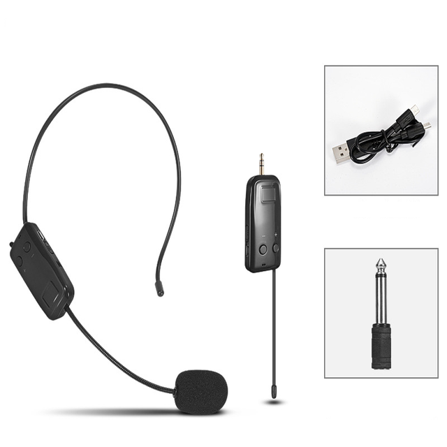 Professional Built-in Speaker Amplifier Wireless Headset Lavalier Microphone System for Teaching Conference Presentation