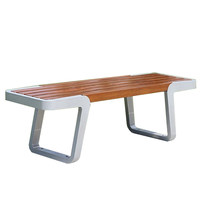 Banc long en acier inoxydable WPC pour cour, parc, espace public, loisirs en plein air, combinaison table et chaises d'extérieur