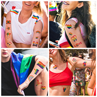 Offre Spéciale fierté LGBT arc-en-ciel tatouages temporaires 10 pièces/ensemble d'autocollants de tatouage imprimés pour hommes et femmes visage corps bras taille