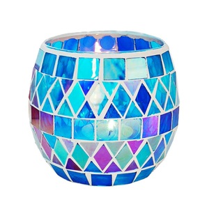 Portavelas de Vidrio Mosaico Redondos de 10.3 cm, Centro de Mesa, Portavelas Aromáticos de Vidrio Multicolor, Vasos para Velas - Product Image 5