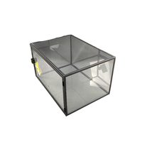 Boîte de rangement à chaussures carrée empilable magnétique, conteneur en plastique pliable et écologique pour l'affichage des baskets