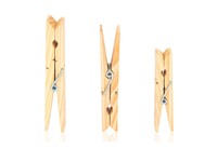 Pinces à linge en bois de pin naturel de 7.2cm de long Mini pinces à linge en bois avec ressort pour suspendre les vêtements et les cintres photo