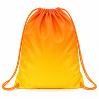 Sac à dos à cordon en polyester avec logo personnalisé, pliable, sac promotionnel pour l'école, les sports et les événements en plein air