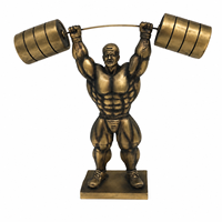 Statue de lève-poids en résine bronze Weivista, trophée de musculation, récompense fabriquée en résine