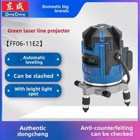 Niveau laser industriel Dongcheng FF06-11E2 à double alimentation, ligne croisée, lumière verte, automatique, 2-3-5 lignes
