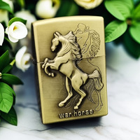 Briquet à chaire en alliage de zinc, série Cheval, en métal, coupe-vent, pour cigares et kérosène, cadeau créatif, direct usine
