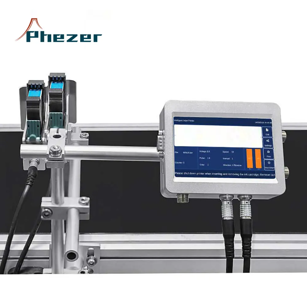 Phezer Px2 Pro маркировочная машина с 7 дюймовым сенсорным экраном для высокой скорости, код партии переменной данных струйный системы струйный принтер