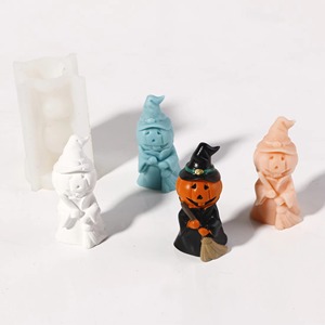 Hot Selling Halloween 3D Pumpkin Monster Silicone Candle <b>Mold</b> for DIY Candle Making Halloween <b>Resin</b> Casting Decor - Product Image 1