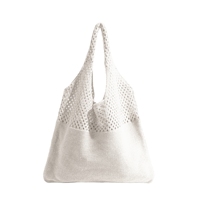 Sac fourre-tout de plage en maille au crochet, sac fourre-tout Boho esthétique de vacances d'été en tricot pour femmes