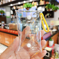 Sac carré transparent en PVC 9x12cm pour poupée, porte-clés, écouteurs, brillant à lèvres, sac de rangement, porte-monnaie, porte-clés, portefeuille, sac à dos