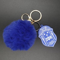 Tous les groupes Lettres grecques Lipgloss Porte-clés en vrac pour femmes Vêtements Sorority Fur Cute Custom Design Stainless Steel Ring Keyc