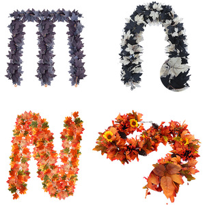 Guirlande lumineuse artificielle en forme de feuilles d'érable, 6 pieds, décorative pour la récolte d'automne, pour la maison, l'intérieur, l'extérieur, la décoration de fête - Product Image 2