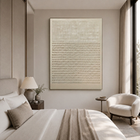 Art mural abstrait Rhythm in Ivory, peinture moderne sur toile texturée, décoration moderne pour salon, taille personnalisée