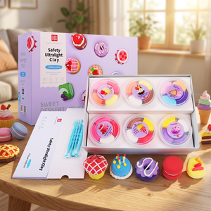 Kit de pâte à <span class=keywords><strong>modeler</strong></span> auto-séchante 12 couleurs, non toxique, sûr, jouet éducatif DIY pour enfants avec outils et accessoires de sculpture - Product Image 1