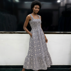 Women's Vintage Floral Print Sleeveless Maxi <b>Dress</b> Asymmetrical Neck <b>Elastic</b> Waist Breathable Woven Ruffle Hem Casual Summer - Product Image 2