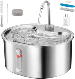 Dispensador de Agua y Comida para Mascotas Antideslizante, de Acero Inoxidable, con Indicador Visual de Volumen, Gran Capacidad - Product Image 2
