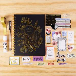 Kit de papeterie journalier à la mode, ensemble de papeterie, planificateur à spirales relié en cuir, fournitures de bureau et scolaires, articles de papeterie - Product Image 1