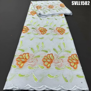 Vente en gros prix bon marché tissu de dentelle brodée en <span class=keywords><strong>coton</strong></span> voile <span class=keywords><strong>suisse</strong></span> blanc <span class=keywords><strong>pagne</strong></span> en <span class=keywords><strong>coton</strong></span> africain tissu pour femmes robes de soirée - Product Image 5