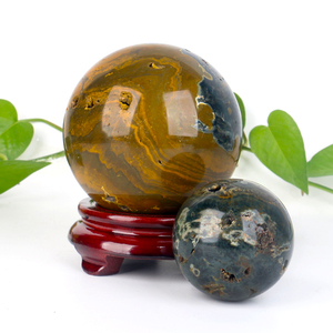 Hot Sale Hand Polished <b>Crystal</b> Healing Stone Ocean jasper <b>Crystals</b> Sphere for Home Decor - Product Image 2