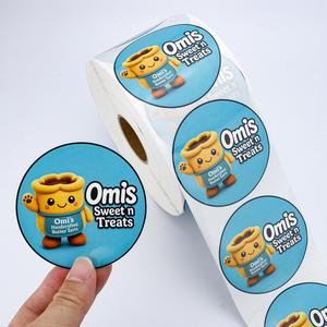 Etiquetas de Papel Reutilizables Autoadhesivas, Resistentes al Agua y al Aceite, para Empaquetado de Alimentos de Panadería, Impresión Digital Ecológica, Omi's Sweet n Treats - Product Image 2