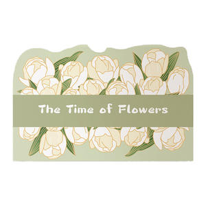 พรมเช็ดเท้าลายดอกไม้ ดินไดอะตอมเมียซัส กันลื่น ซึมซับน้ำได้ดี พรมปูพื้นนุ่มๆ สำหรับบ้าน รูปทรงตามสั่ง ลายดอกทิวลิปสีเขียว ลายดอกลิลลี่ออฟเดอะแวลลีย์ - Product Image 1