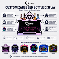 Letrero Luminoso Acrílico Recargable LiqVis con Logotipo Personalizado, Letrero Digital Iluminado con LED para Exhibición de Botellas en Discotecas y Bares