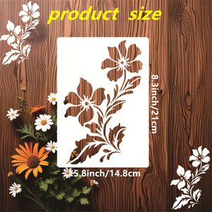 4 pochoirs floraux, pochoirs de fleurs sauvages réutilisables, modèle floral pour la peinture sur bois, murs, tissu, toile, décoration de sol - Product Image 2