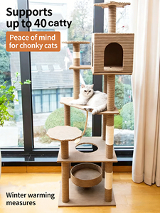Árbol para Gatos de Lujo Grande Todo en Uno con Sofá, <span class=keywords><strong>Casa</strong></span> de Tela, <span class=keywords><strong>Hamaca</strong></span> y Poste de Sisal - Precio de Fábrica al Por Mayor, MOQ Bajo - Product Image 2