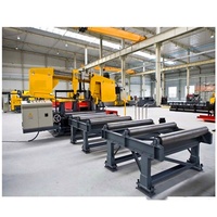 Machine à scier à ruban CNC Raintech pour poutres en H, scie à ruban horizontale automatique, découpe de poutres