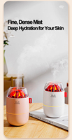 Mini humidificateur intelligent LED 280 ml en forme de volcan, veilleuse ultra-silencieuse pour bureau, bébé, hôtel, intérieur, aromathérapie, voiture, certifié CB CE