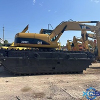 Mejor estado Rendimiento Usado Caterpillar CAT 320CL 320 Excavadora anfibia 18m Brazo extendido Swamp Buggy Equipo pesado