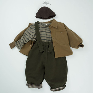 Automne nouveaux enfants Vintage sangle <span class=keywords><strong>pantalon</strong></span> mode garçons bretelles bébé pantalons décontractés filles polyvalent Plaid salopette enfants vêtements - Product Image 3
