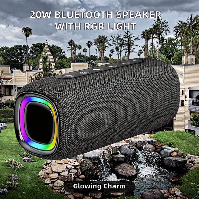 Deep Bass Wireless Bluetooth Speaker RGB Lighting Speaker with HD Sound Portable Wireless Speakers for Home Party Outdoor