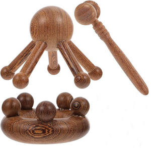 Masajeador de bola de acupuntura de balonmano de madera ala de pollo de Sauce de mar de seda dorada al por mayor para masajeador de rueda de nariz y cuerpo - Product Image 1