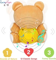 Ours musical en peluche de dessin animé, jouet apaisant avec berceuses, compagnon de sommeil doux et câlin pour bébé, éveil sensoriel précoce, cadeau d'anniversaire
