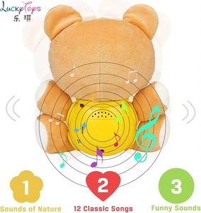 Oso de Peluche Musical de Dibujos Animados, Juguete de Peluche con Canciones de Cuna, Suave y Abrazable, Compañero de Sueño <span class=keywords><strong>para</strong></span> Bebés, Regalo de Educación Sensorial Temprana - Product Image 4