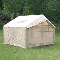 Tente de camping gonflable familiale de luxe 4 saisons, grande, imperméable, en Oxford, ouverture automatique rapide, kaki