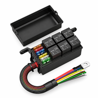Boîte à fusibles et relais automobile en plastique 12V multi-circuits 15 voies avec couvercle pour systèmes électriques de voitures, camions et bateaux