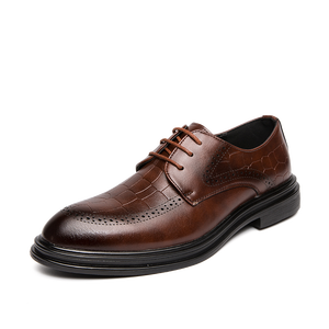 Chaussures habillées Oxford monobloc grande taille 37-46 <span class=keywords><strong>pour</strong></span> <span class=keywords><strong>homme</strong></span>, style simple, marron, <span class=keywords><strong>pour</strong></span> affaires et <span class=keywords><strong>mariage</strong></span> - Product Image 3