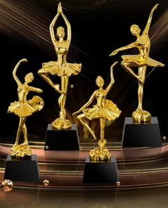 花式金属金色女性天使舞蹈奖杯